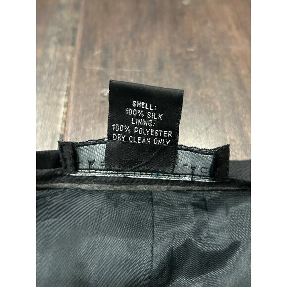 Harris Wallace Womens High Waist Buttoned Silk Pants Size 10 Black - Picture 6 of 8